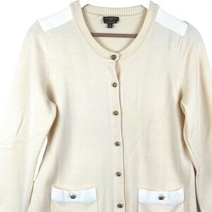 Talbots Long Sleeve Merino Wool Button Up Cardigan Sweater Sz LP Classic Preppy